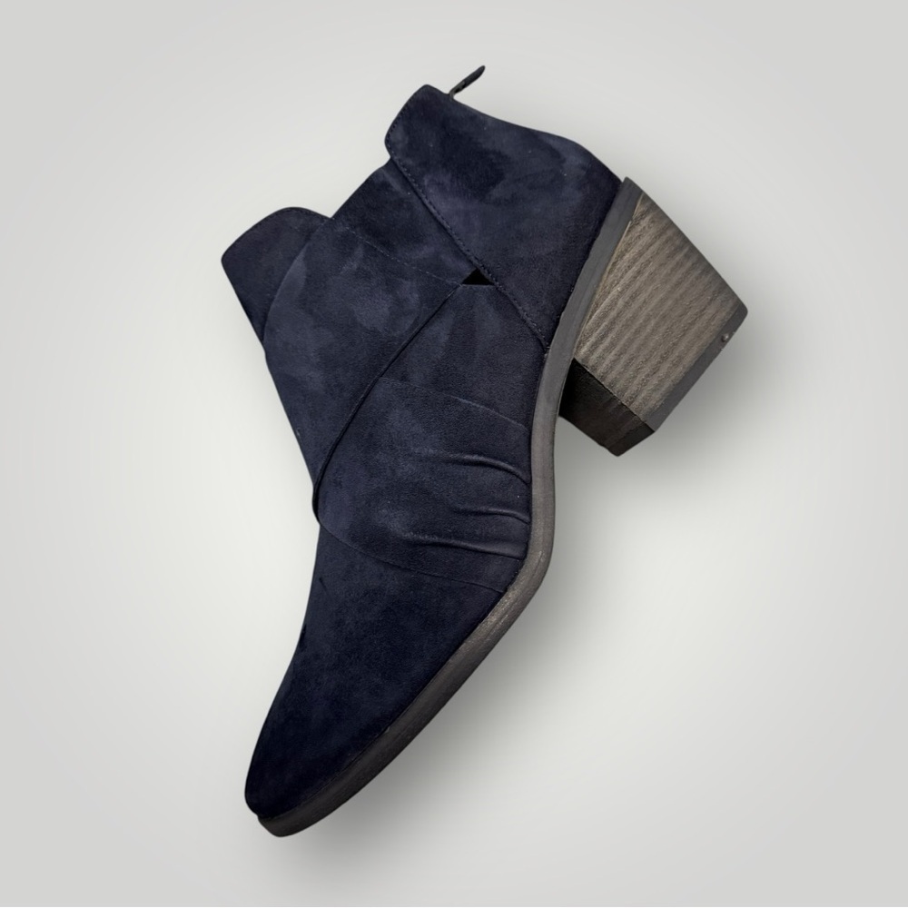 Eileen Fisher Irwin Suede Bootie Navy Blue Sz 10